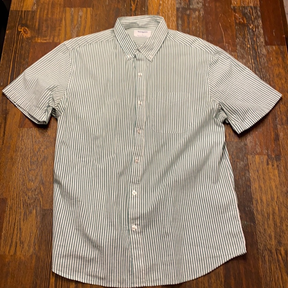 Men’s Short Sleeve Striped Button-Down Old Navy